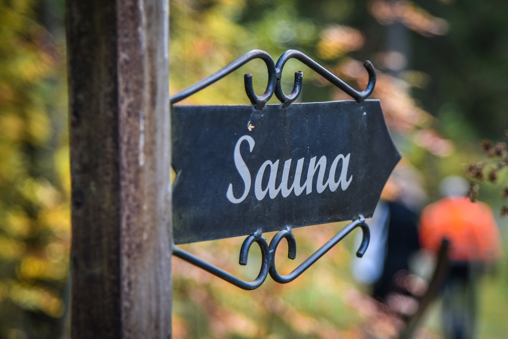 Sign to the sauna.