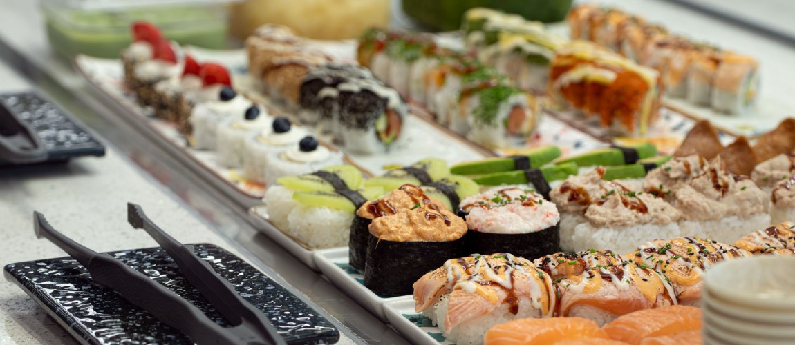 A selection of different sushi.